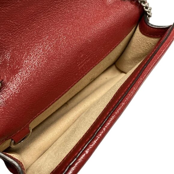 Auth GUCCI Dionysus 476432 Black White Bordeaux Tweeds Leather - Shoulder Bag - Picture 13 of 16